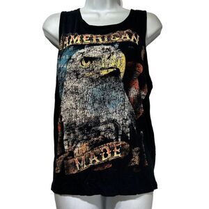 I love H81 American Made Eagle Flag Patriotic Tank Top Size L
